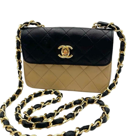CHANEL 24K Vintage Classic Single Flap Quilted Lambskin Chain Bag Tan