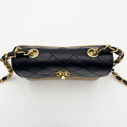 CHANEL 24K Vintage Classic Single Flap Quilted Lambskin Chain Bag Tan