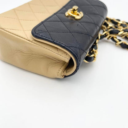 CHANEL 24K Vintage Classic Single Flap Quilted Lambskin Chain Bag Tan