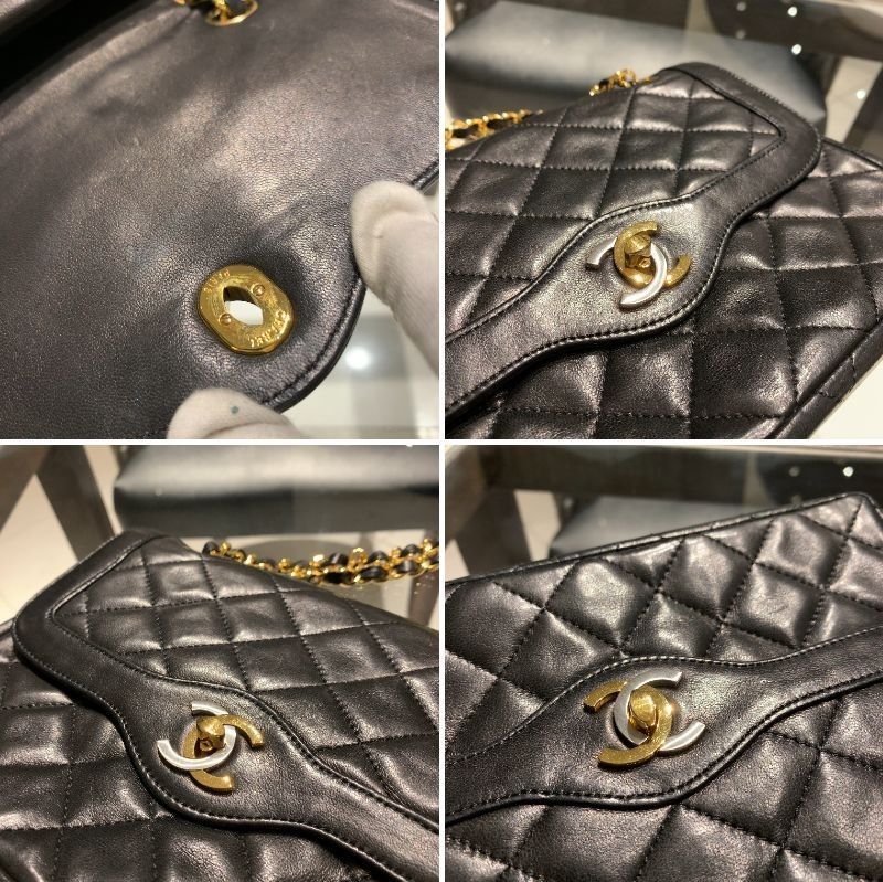 ◎ Authentic Chanel Paris Limited Matelasse Shoulder Bag Chain Black Gold