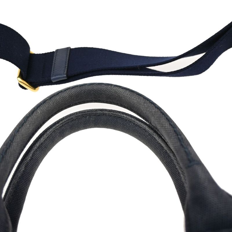 Prada Canapa 2WAY Shoulder Handbag Canvas Blue 86ka843