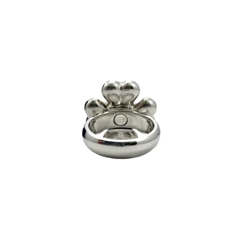 Chanel Aba913 No032 Metal & Strass Silver Gold Crystal Clover