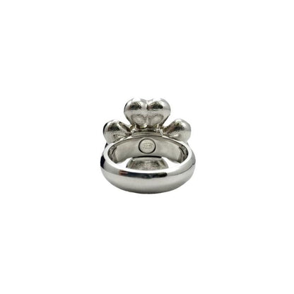 Chanel Aba913 No032 Metal & Strass Silver Gold Crystal Clover