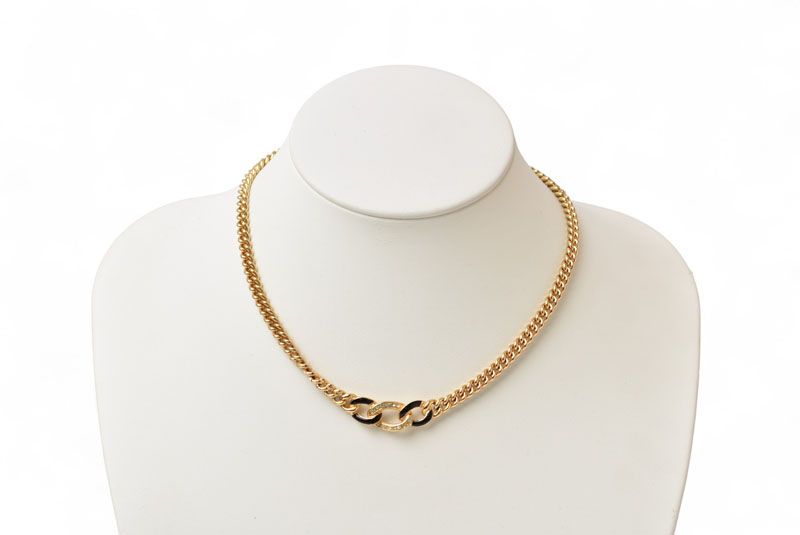Christian Dior Necklace Christian Dior Vintage Rhinestone Black Gold