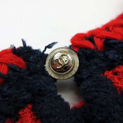 Chanel P70323k10021 21c Cropped Striped Knit Pullover Top Short Sleeves Red