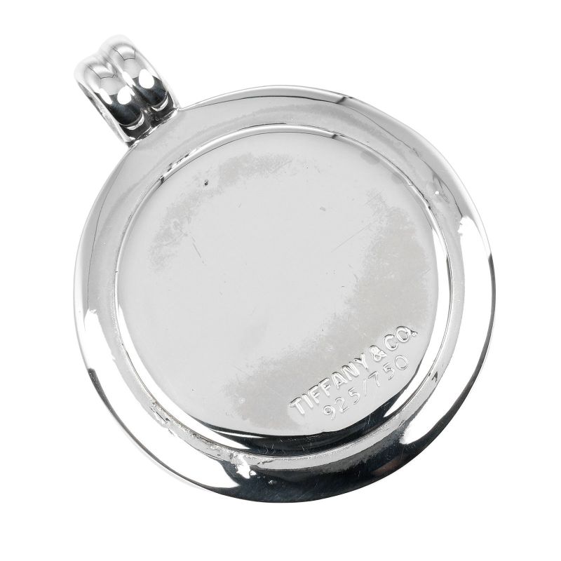 Tiffany & Co T&C Coin Silver 925 X 18K Yellow Gold Ladies 10.7g Pendant Top