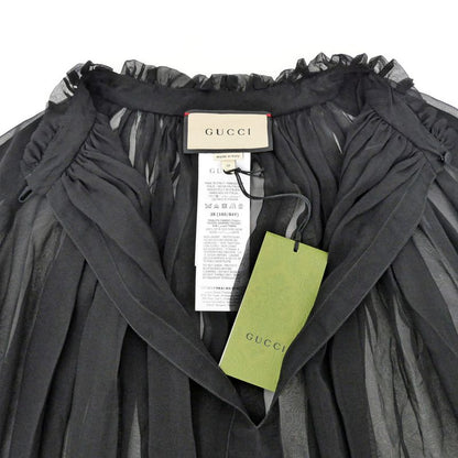 Gucci See Through Shirt With Inner Size 38 Black 770124 Long Sleeve