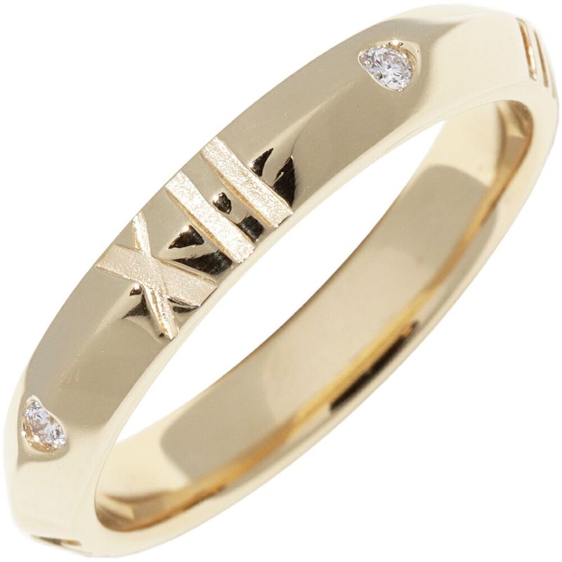 Tiffany & Co Ring 18K Yellow Gold Diamond 1P (010ct) Atlas X Closed Narrow Ring