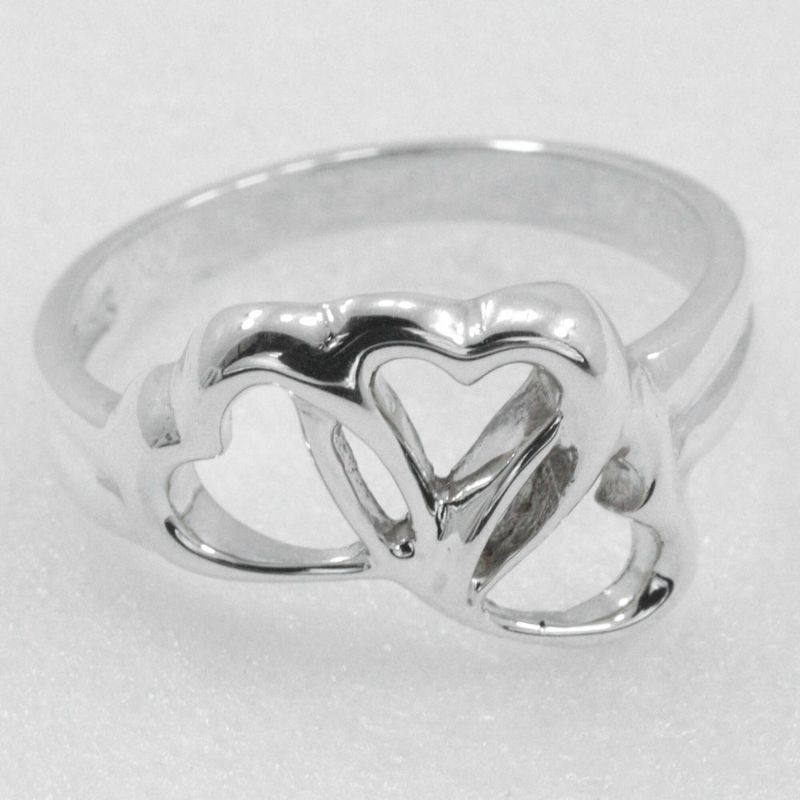 Tiffany & Co Triple Heart Silver 925 Size 12.5 Ladies' 2.9g Ring