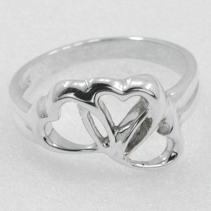 Tiffany & Co Triple Heart Silver 925 Size 12.5 Ladies' 2.9g Ring