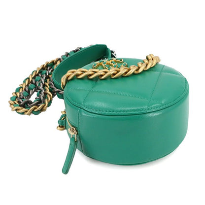 Chanel 19 Round Clutch Chain Shoulder Bag Lambskin Green Ap0945 Chanel 19 Bag