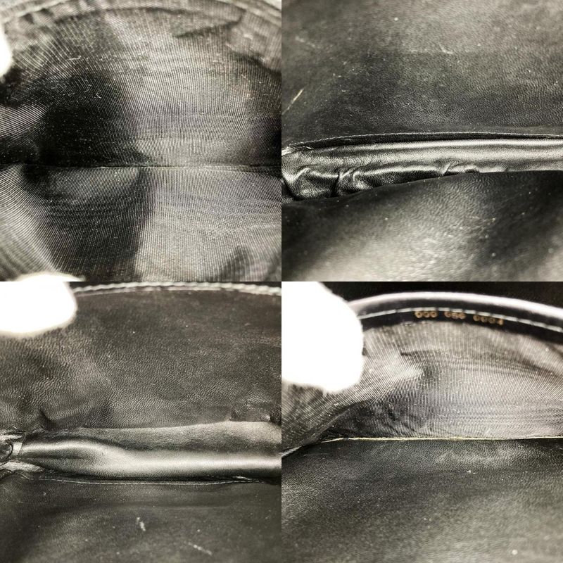 Gucci Handbag Black Leather Ladies Men Fashion Branded