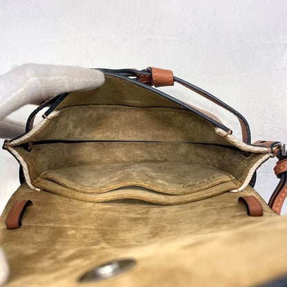 Loewe Shoulder Bag Gate Bag Small Brown Natural White