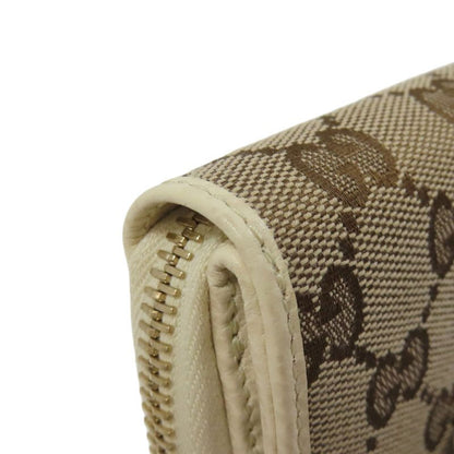 Gucci 346056 Outlet GG Bifold Wallet With Coin Purse Canvas Calf Women