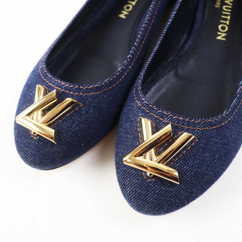 Louis Vuitton Shake Line Ballerina LV Twist Accessories Denim Flat Pumps