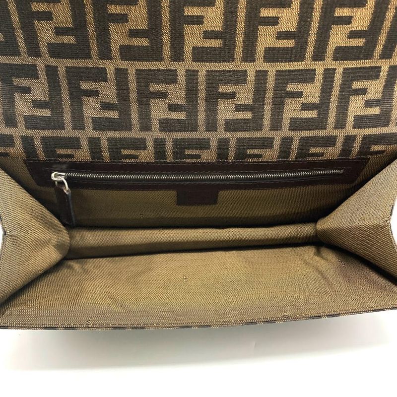 Fendi Zucca Shoulder Bag Jacquard Khaki Women