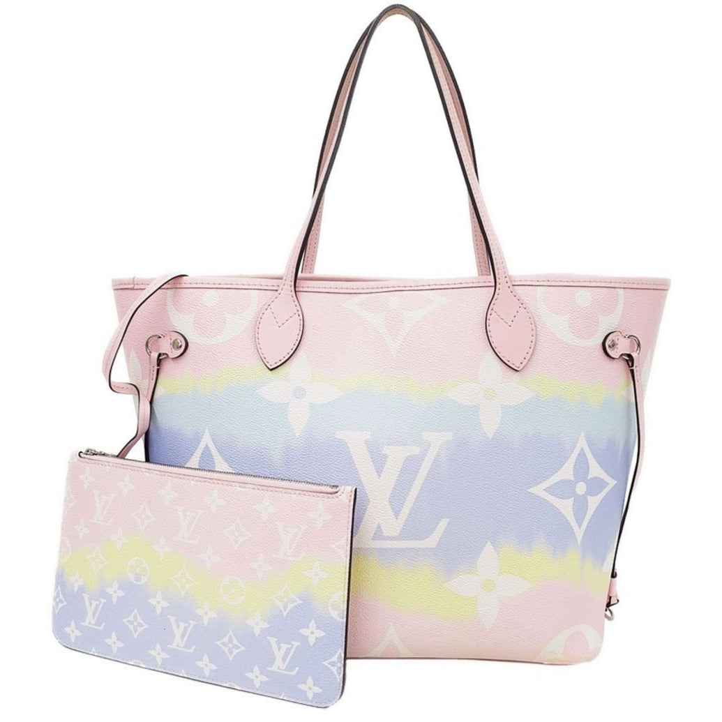 Louis Vuitton Neverfull Monogram Escale MM Tote Shoulder Bag Pastel