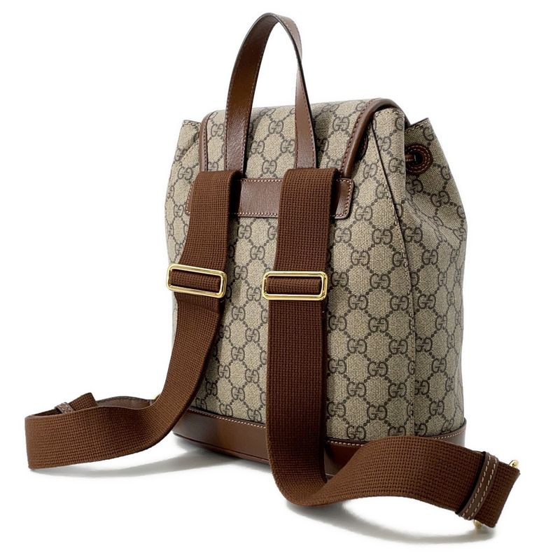 Gucci Interlocking GG Supreme Backpack Beige Brown