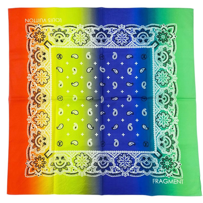 Em1032 Louis Vuitton Scarf Paisley Bandana M73745 Cotton Multicolor