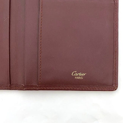 Cartier Fold Wallet Ec22951 Bordeaux Must Wallets Excellent Condition