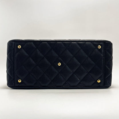 Chanel Matelasse As3634 Black Chain Tote Bag Caviar Skin Ladies Gold Hardware