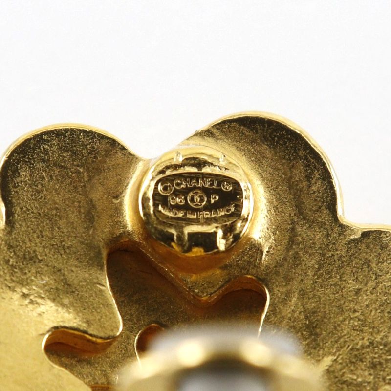 Chanel Flower Coco Mark Vintage Gold Plated 96P Ladies 23.6g Earring