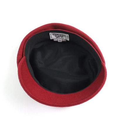 Hermes 100% Cashmere None Ground Cassock Hat Red 56 Made In France Women