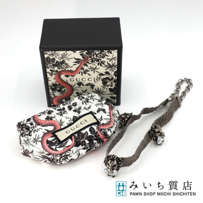 Gucci Lion Head Choker Silver Color Bijoux Necklace Lion Accessories H7055