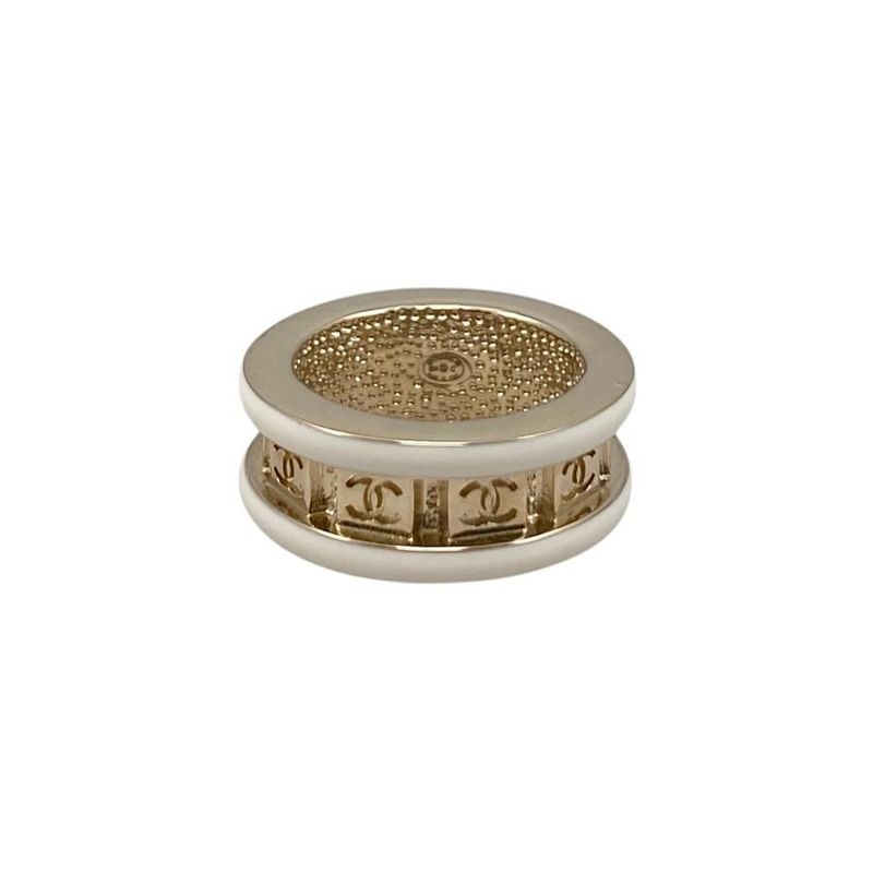 Chanel Ring Coco Mark Abc394 B24c No 13 Gold White Chanel