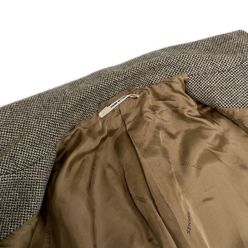 Hermes Coat Size 52 Men - Pt9201 Dark Brown And Ivory Long Sleeves / Chester /