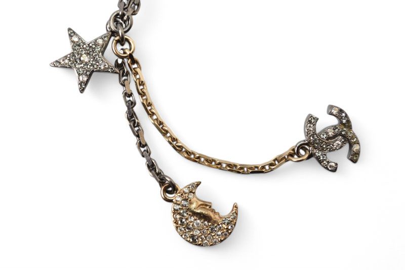 Chanel Bangle Chain Bracelet Chanel CC Coco Mark Star Moon Silver Gold 17B