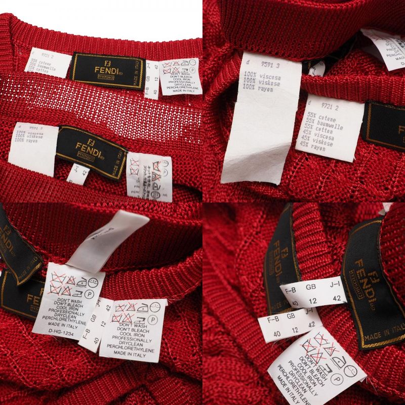 Fendi Vintage Skirt Setup Size 42 V-neck Knit Top Skirt Made In Italy 20250709