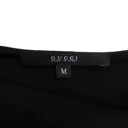 Gucci 310720 Ribbon Design Silk Wrap Dress Black M Hanger Genuine