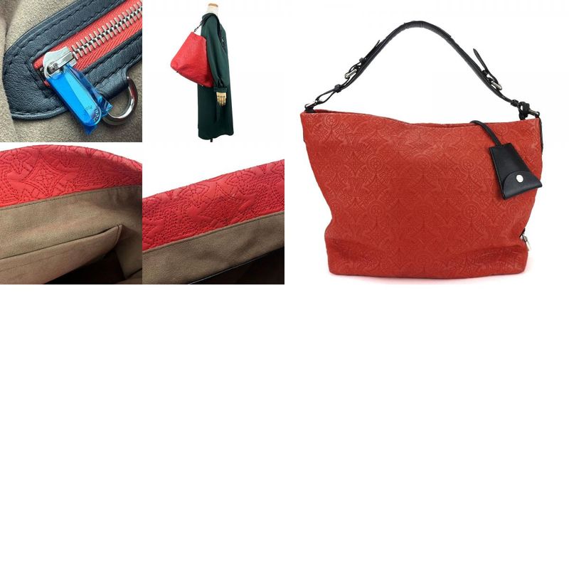 Louis Vuitton Shoulder Bag Hobo GM M93155 Monogram Anthea Leather Red Black One