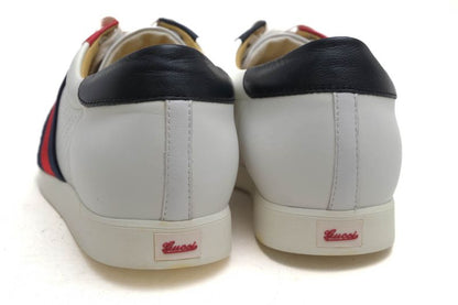Gucci Shoes Sneakers Shoes Low Cut Ladies Women Leather Genuine White 192713