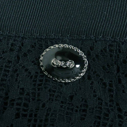 CHANEL P51456 Cutworker With Coco Plaque Plate Cles Leath Pleated Skirt Black