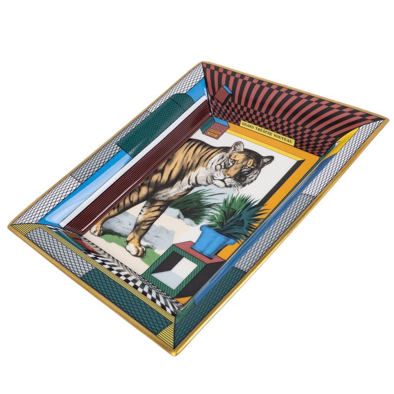Hermes Accessory Case Grand Theater Nouveau King's Tiger Tray Plate