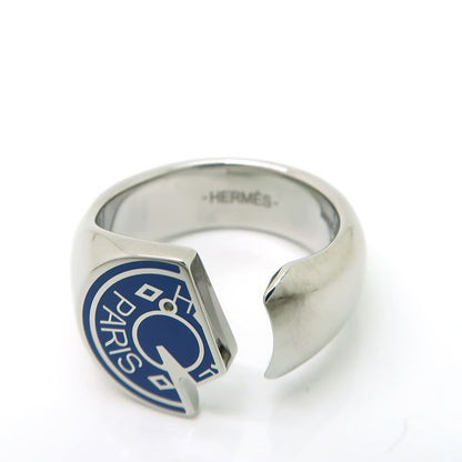 Hermes Carrousel Ring T58 Bleu De France Blue Clous Sel Horse Profile