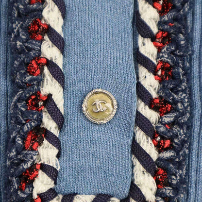 Chanel Henry Neck Ribbed Knit Sweater P45347k04797 Blue 40