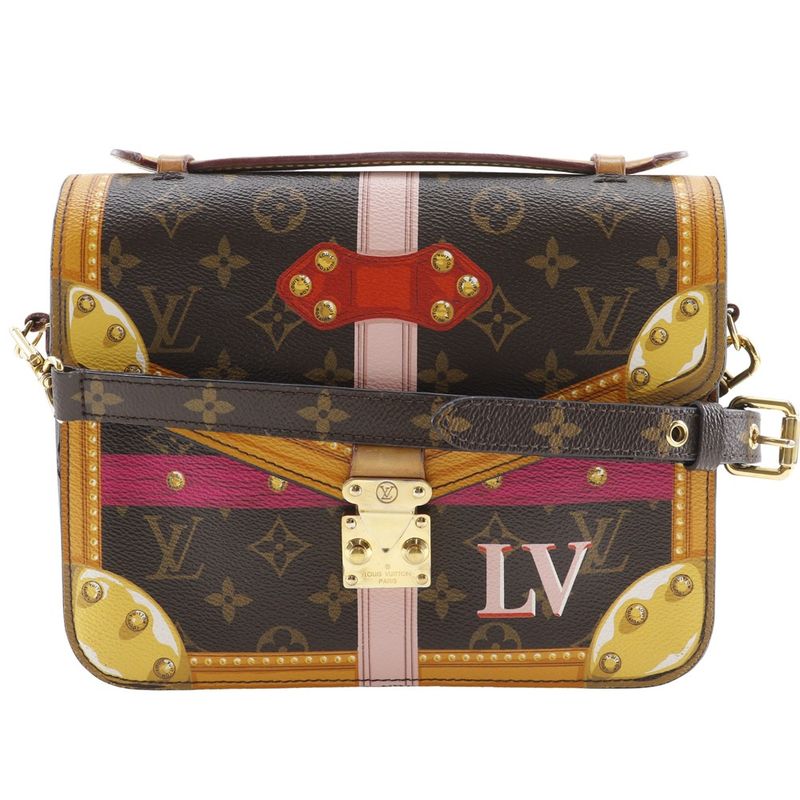 Louis Vuitton Pochette Metis Summer Trunk Monogram Canvas Brown Dr2178 Ladies