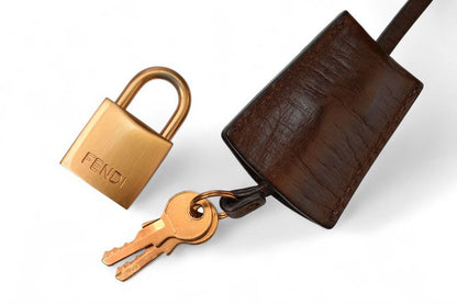 Fendi Bag Mini Boston Bag Fendi Zucca Pattern 8bl068 Khaki Brown