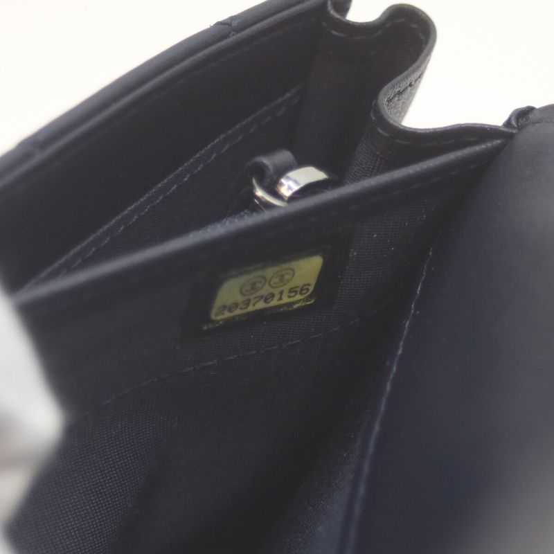 Chanel No 20 Navy Lambskin Boy Chanel Silver Hardware Chain Wallet Chain Long