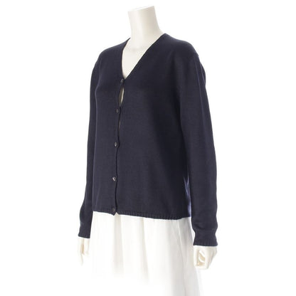 Prada 100% Silk Long Sleeve Cardigan Top Navy 44