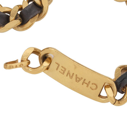 Chanel Coco Mark Chain Belt GP X Leather Black X Gold (gold Plated) Gold Chain