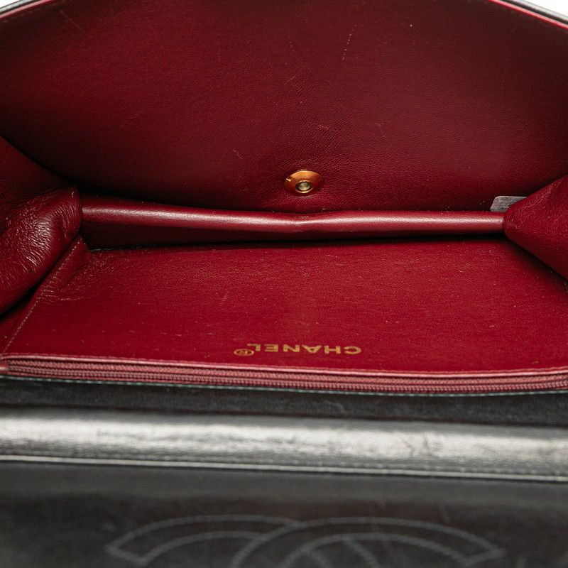 Chanel Matelasse Coco Mark Full Flap Push Lock Chain Shoulder Bag Black