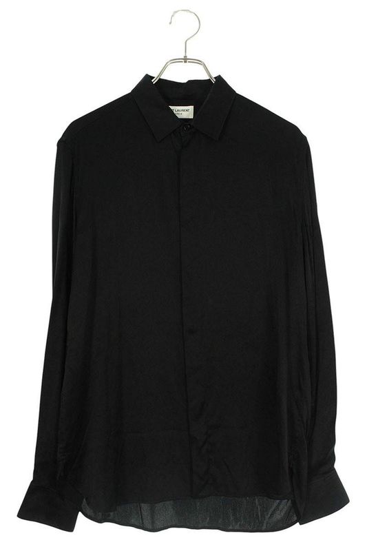 Saint Laurent Paris 646850 Y900r Silk Long Sleeve Shirt Men's 37