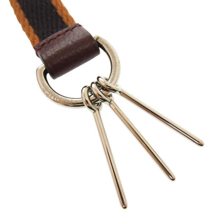 Hermes Carnaby Canvas/leather Brown Silver Hardware Engraved C (2018) Necklace