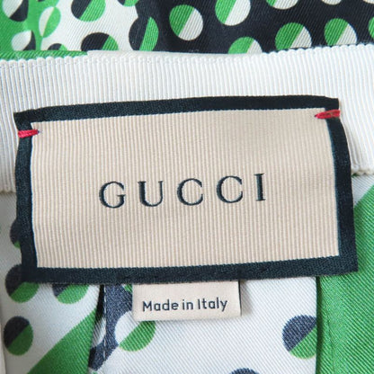 Gucci 409370 100% Silk Dotted Pleated Skirt Long Skirt Greenish 36 Garmented