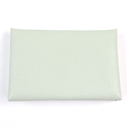 Hermes Calvi Verso Chevre Verre Fizz Mint Coin Case With Box Stamped U Made In