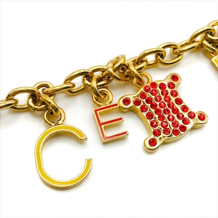 Celine Triomphe Gold Line Stone Bracelet